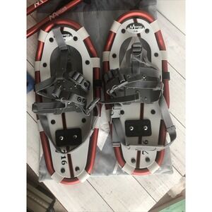 Mountain Profile Snowshoes 7x16 #716 Red Youth Lightweight Aluminum +Poles & Bag